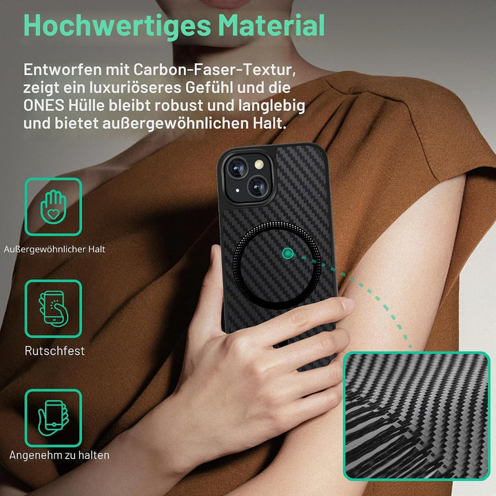 ONES Magnetisch für iPhone 13/14 Ultradünne Hülle, Kompatibel mit MagSafe, Fallschutz in Militärqual