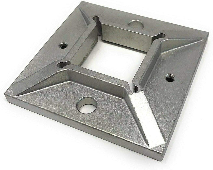 Edelstahl Geländerpfosten mit Bodenflansch Handlauf Treppengeländer Balkon (90 cm), 90 cm