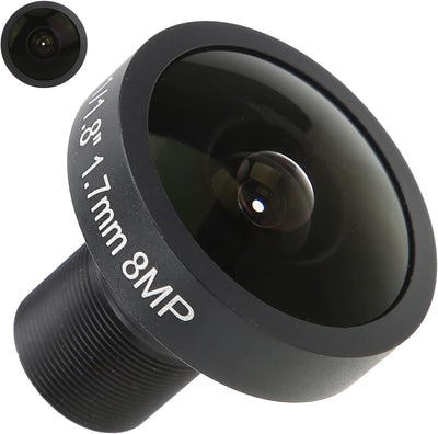8MP Fisheye-Objektiv M12x0.5 Ultra High Definition Panorama 1,7 Mm 1/1,8 Zoll für Sportkamera Profes
