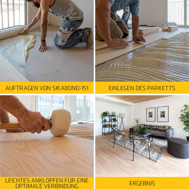 Sika - Parkettkleber - SikaBond-151 - Braun - Mehrschichtparkett - Verarbeitungsfertig - Auf Fussbod