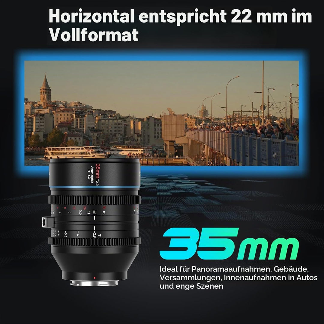 SIRUI 35mm T2.9 1.6X Vollformat anamorphes Cine Prime Objektiv Objektive Lens Lenses Modell Venus 35