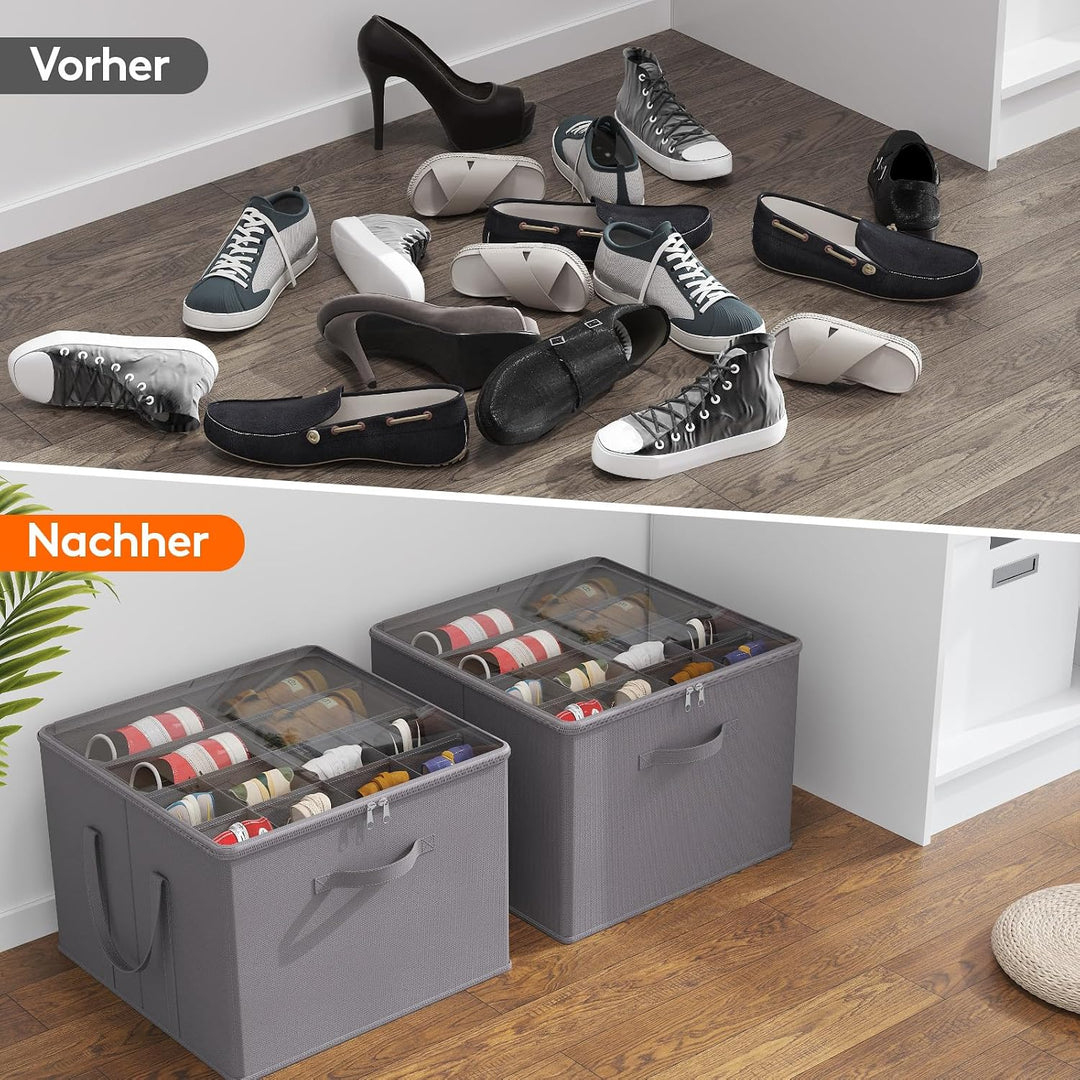 Lifewit Schuhorganizer 3er Set für 24 Paar, Grosser Schuhschran für Closet mit Unterteilungen und De