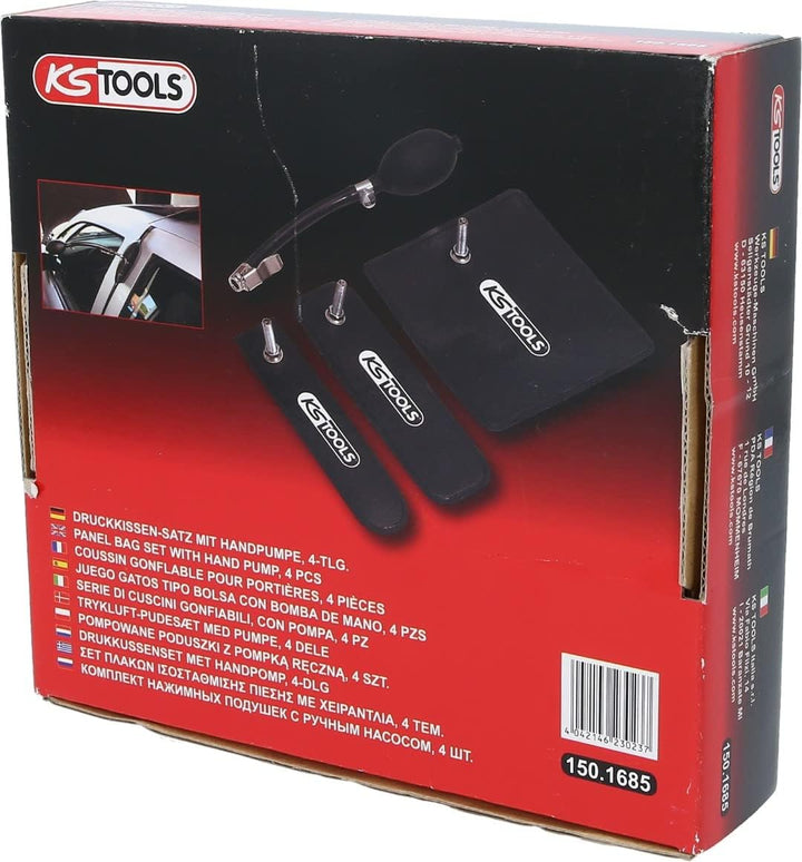KS Tools 150.1685 Druckkissen-Satz mit Handpumpe, 4-tlg.