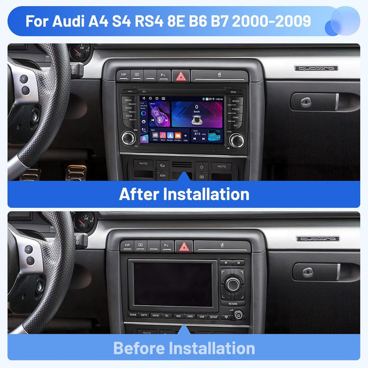 Inefala Android 15 Autoradio für Audi A4 S4 RS4 8E B6 B7 2000-2009 4+64G mit Wireless CarPlay Androi