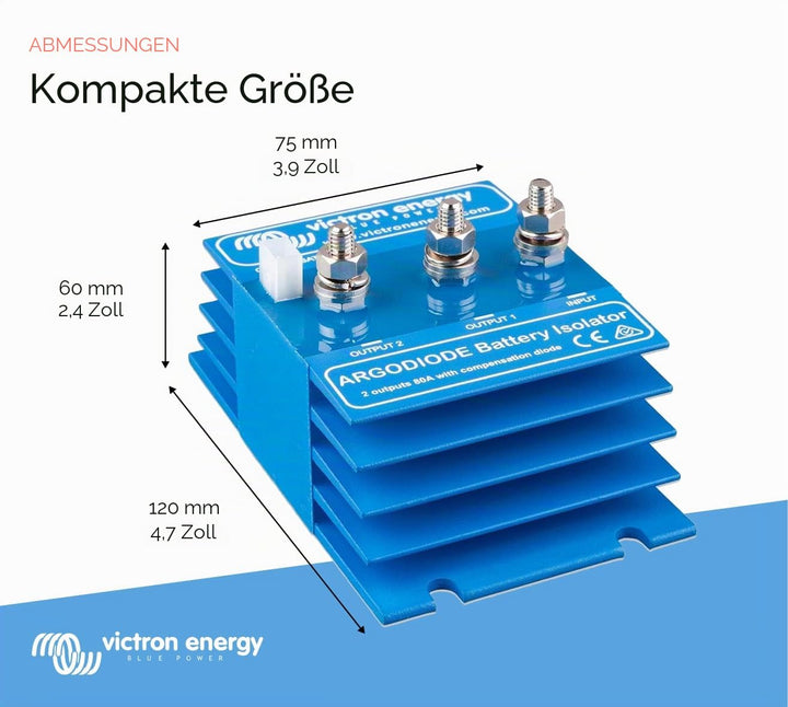 Victron Energy ArgoDiode Batterietrenner 80-2SC (2 Batterien 80 Amp), Einzelhandel