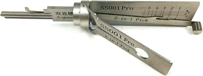 SS001 Tools Dietrich-Werkzeug für Doppel-Rillen-Türschloss, Pro 2-in-1 Decoder und Pick-Werkzeuge, S