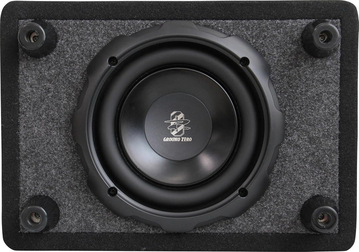 Ground Zero GZCS 20SUB-ACT Aktiv-Gehäusesubwoofer, 20cm, 250W RMS, 50-150Hz, Downfire, 9-16V, Holz
