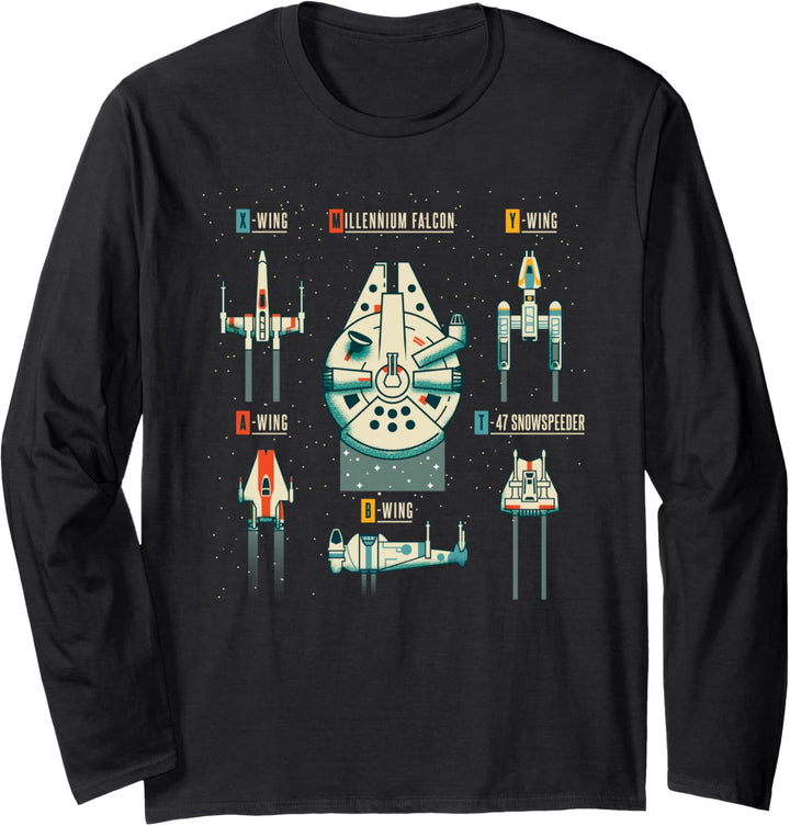 Star Wars Vehicle Chart Langarmshirt