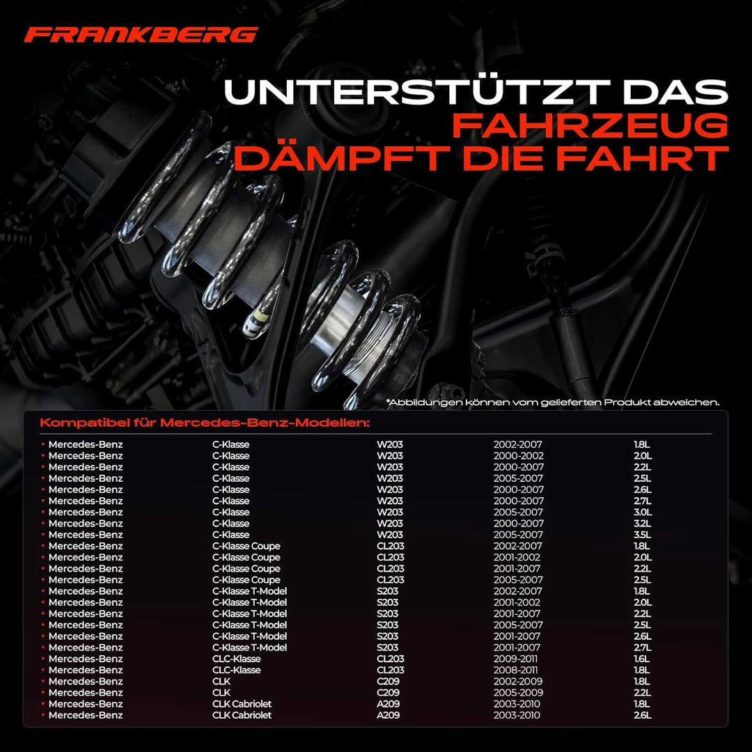 Frankberg 2x Federn Fahrwerksfeder Vorderachse Kompatibel mit W203 2000-2007 CL203 2001-2007 S203 20