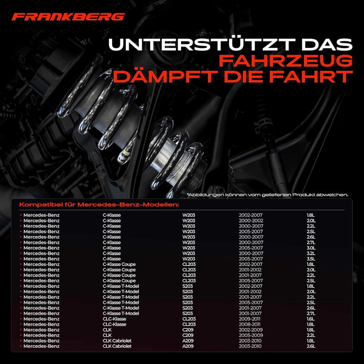 Frankberg 2x Federn Fahrwerksfeder Vorderachse Kompatibel mit W203 2000-2007 CL203 2001-2007 S203 20