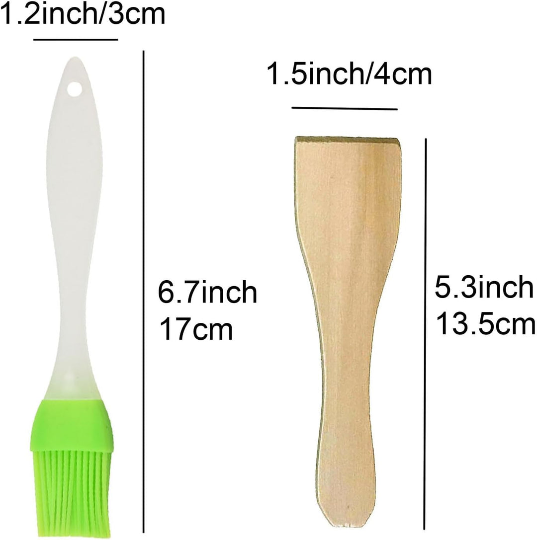 Pfännchen Mini 4 Stücke Antihaftbeschichtet Grill Pfännchen Viereckig Mini Raclette Grill mit 4 Holz
