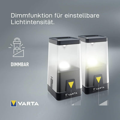 VARTA Campinglampe LED wiederaufladbar & batteriebetrieben, Outdoor Ambiance L30RH Camping Laterne,