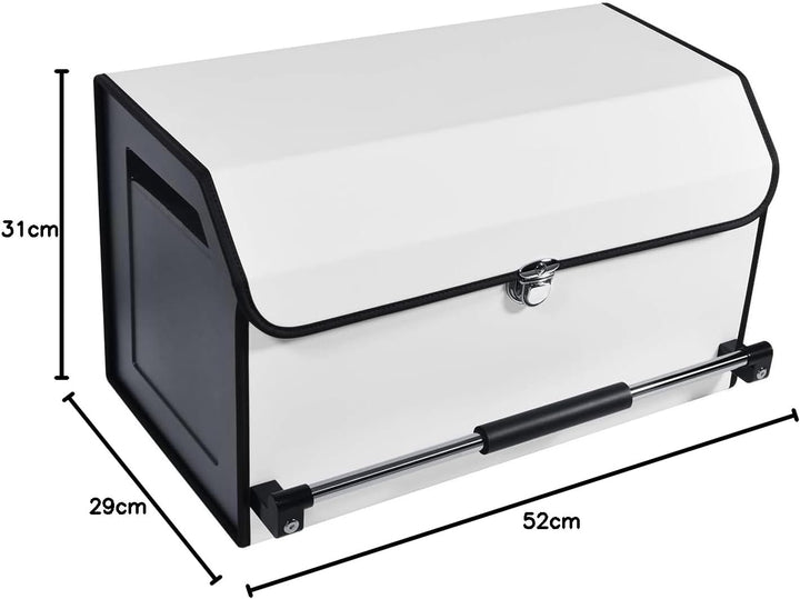Auto Kofferraum Organizer, Verschleissfeste Leder Auto Kofferraumtasche mit Deckel und Stabilem Grif