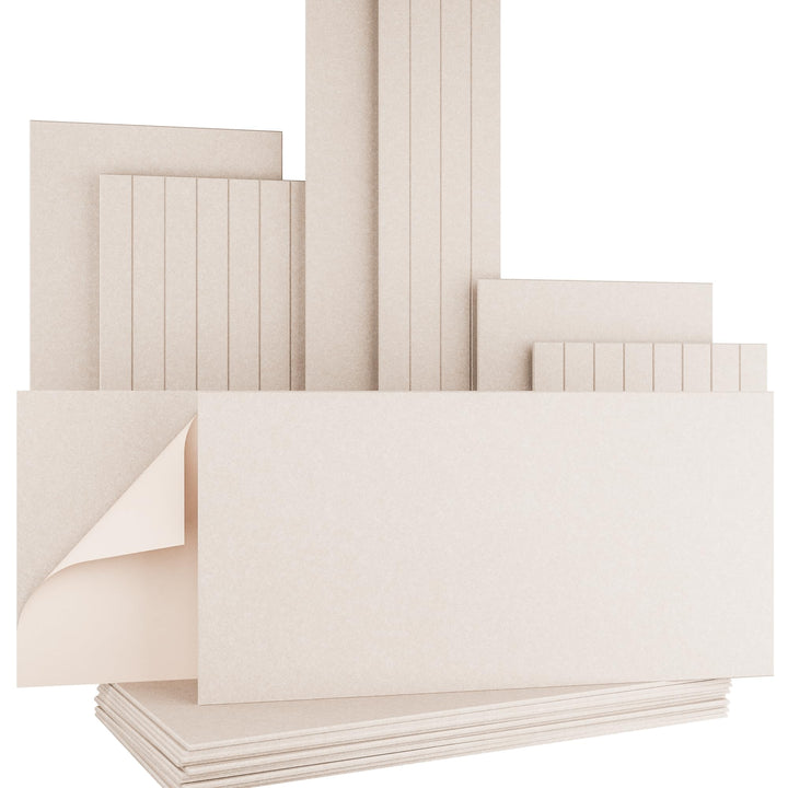 AKUSTIKO Akustikpaneele Selbstklebend 120x60cm - 4 Stück Beige Akustik Wandpaneele Schallschutz &amp; Ra