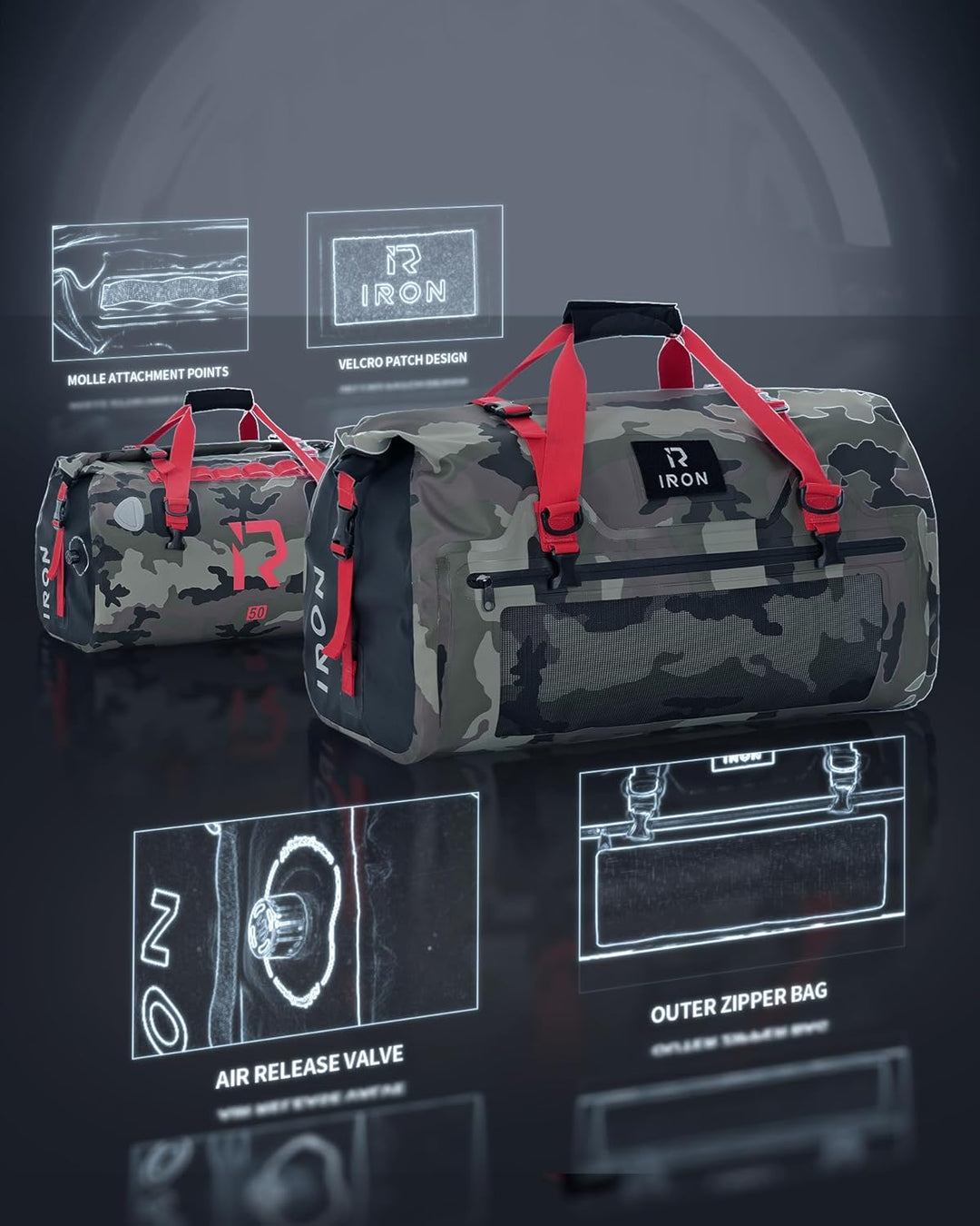 BORLENI Motorrad Hecktasche Gepäckrolle wasserdicht 30L – Premium Motorradtasche mit Rolltop, Reflek