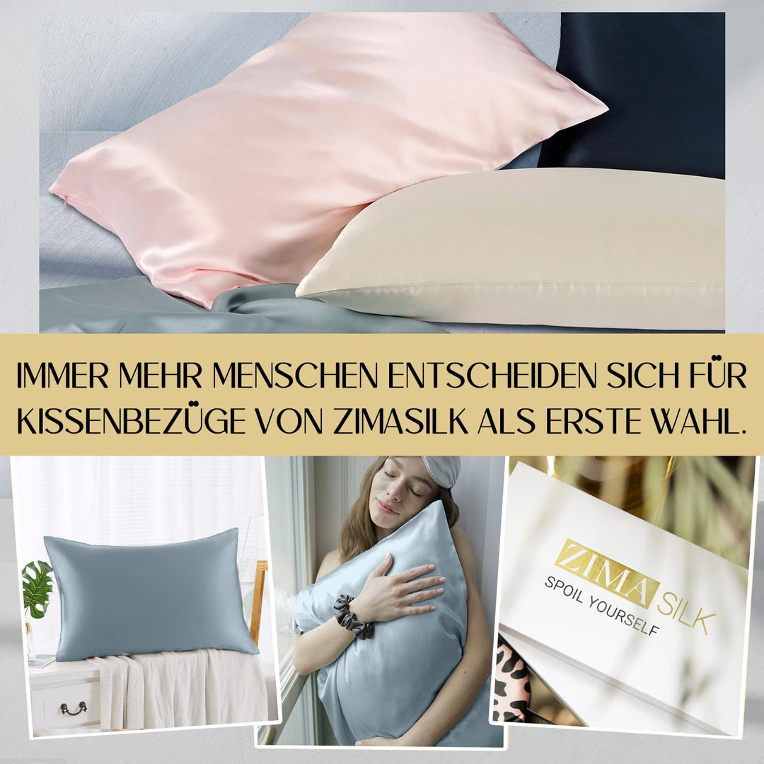 ZIMASILK Kissenbezug aus 100% Seide für Haare und Haut. Doppelseitige 19 Momme Reine Maulbeerseide K