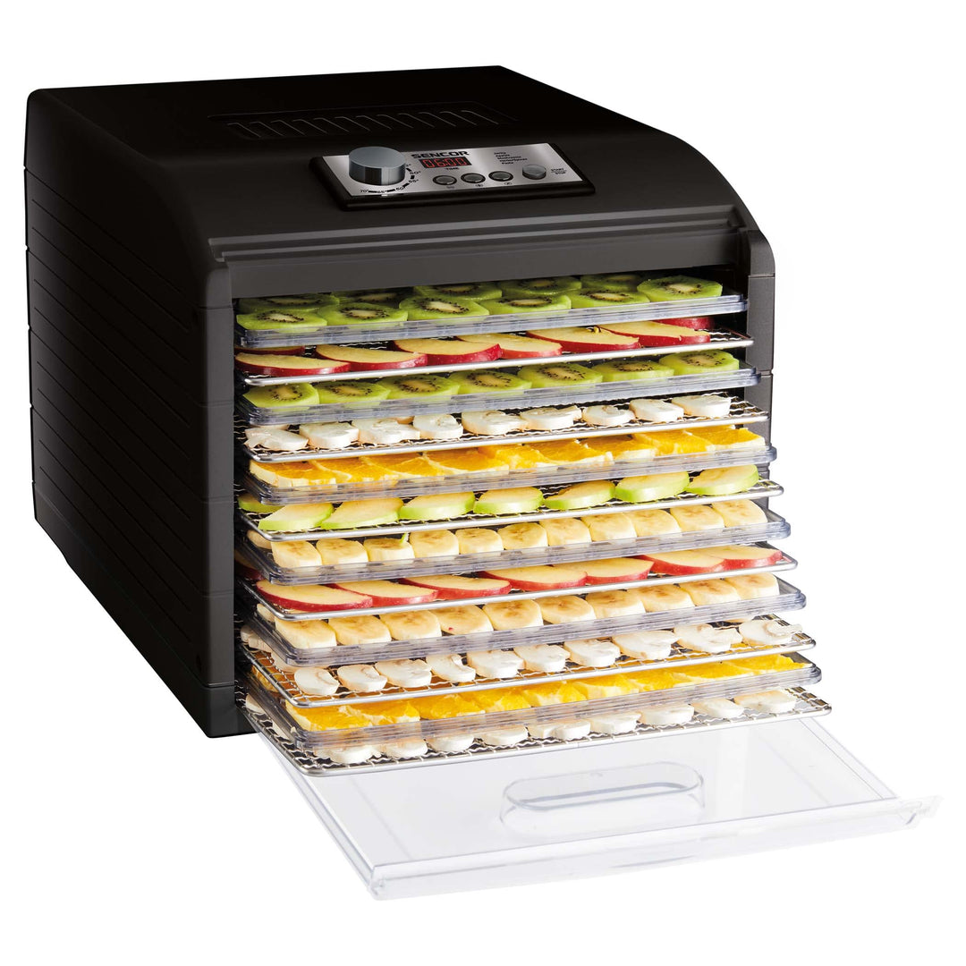 Dörrgerät für Lebensmittel, hohe Kapazität, 500 W, Schwarz