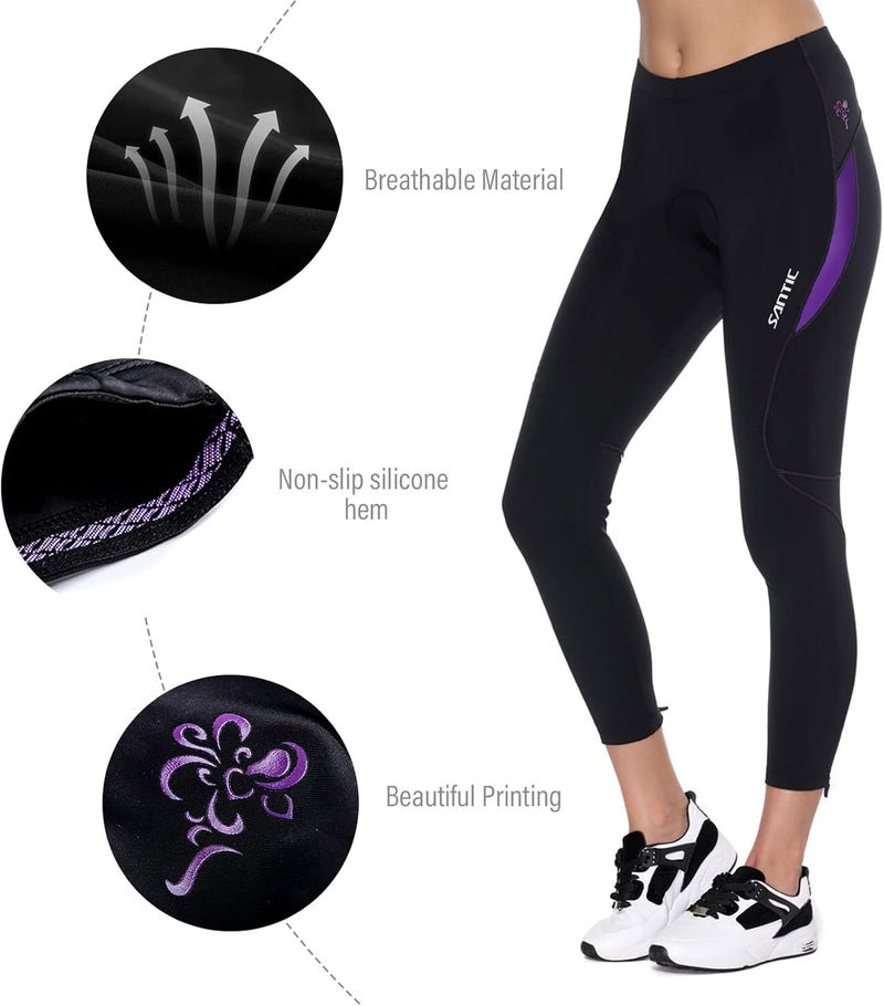 Santic Fahrradhose Damen Gepolstert Lang Radhose Damen Lang Radle rhose Damen Gepolstert auch für MT