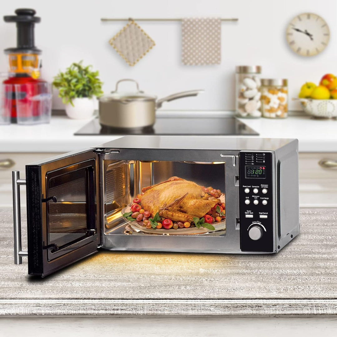 SMETA Mikrowelle Mit Grill und heissluft, 800W Microwellengerät, 20L Mikrowelle, Grillleistung 1200W