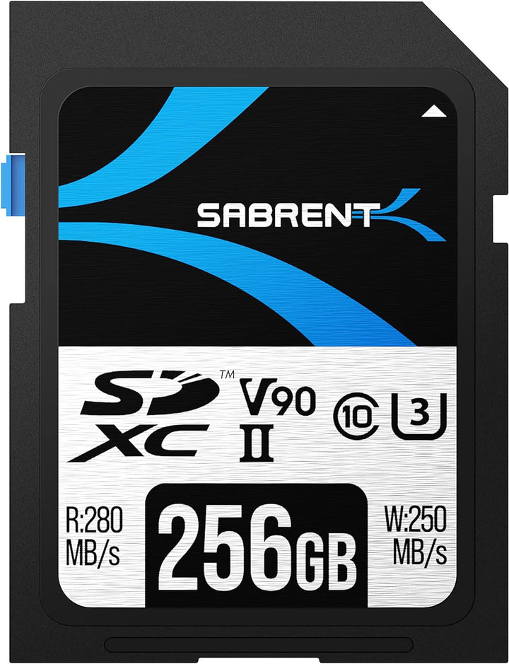 SABRENT SD Karte 512GB V90, SDXC Card UHS II, SD Speicherkarte Class 10, U3, R280MB/s W250MB/s Full