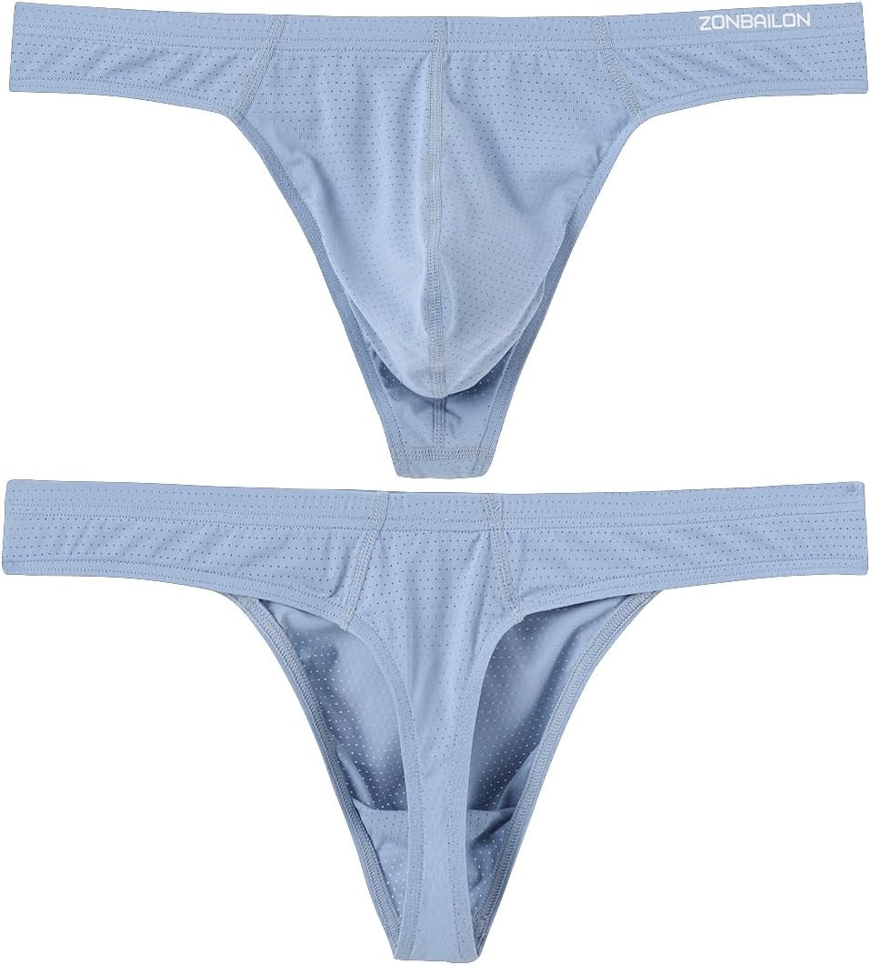 BIATWOWR Herren String Tanga with Beutel Sexy Unterwäsche für Mann Thong Herren-Strings L Dunkelgrau