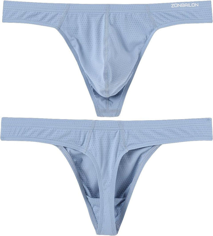 BIATWOWR Herren String Tanga with Beutel Sexy Unterwäsche für Mann Thong Herren-Strings L Dunkelgrau
