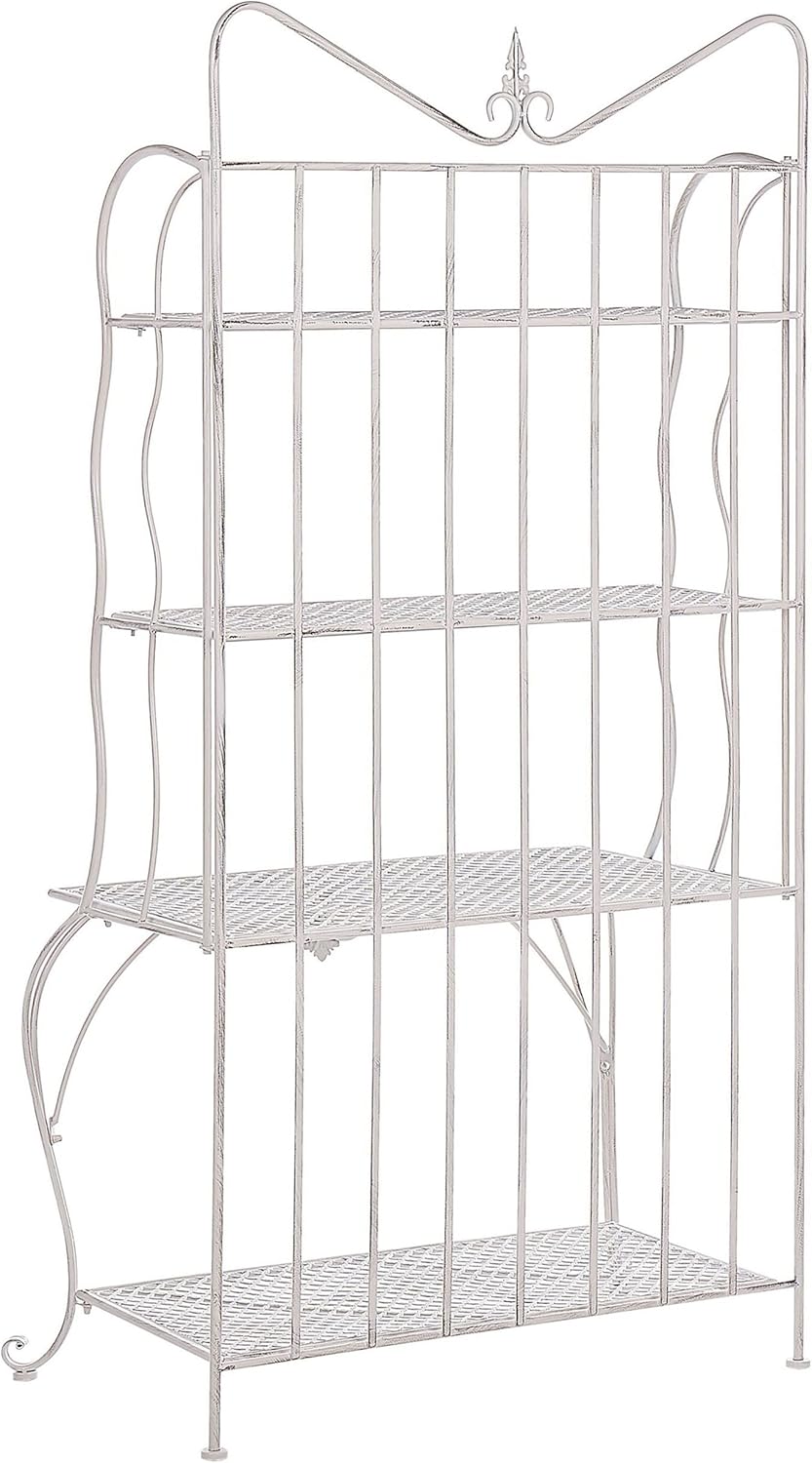 Gartenregal in Beige aus Eisen mit 4 Ablageflächen klappbar Pavona
