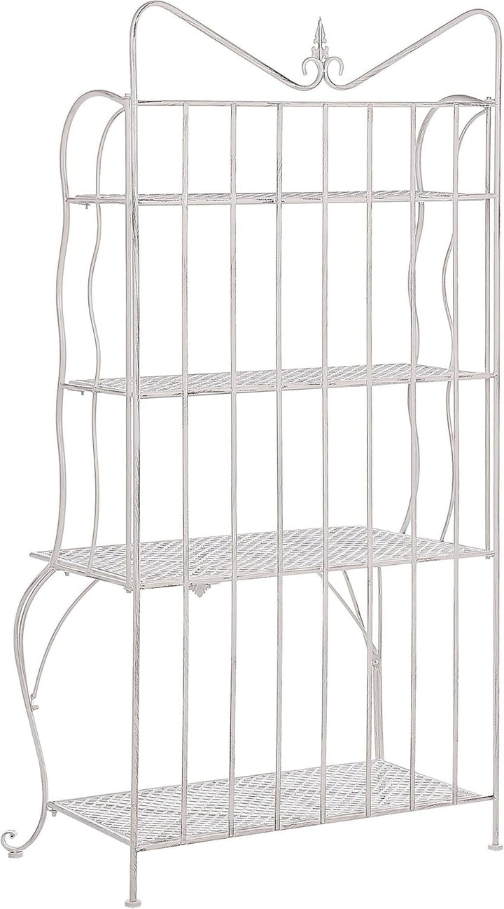 Gartenregal in Beige aus Eisen mit 4 Ablageflächen klappbar Pavona