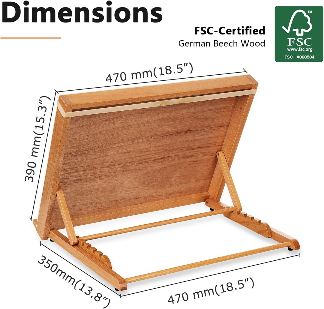 DJAR Tischstaffelei Zeichenbrett A3, 36×47 cm Buchenholz Tischstaffelei Holz für Malerei, Skizzen, A