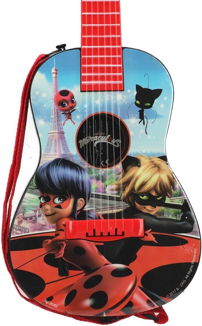 Reig 2682 Miraculous: Tales of Ladybug & Cat Noir elektrische Gitarre, Mehrfarbig, M