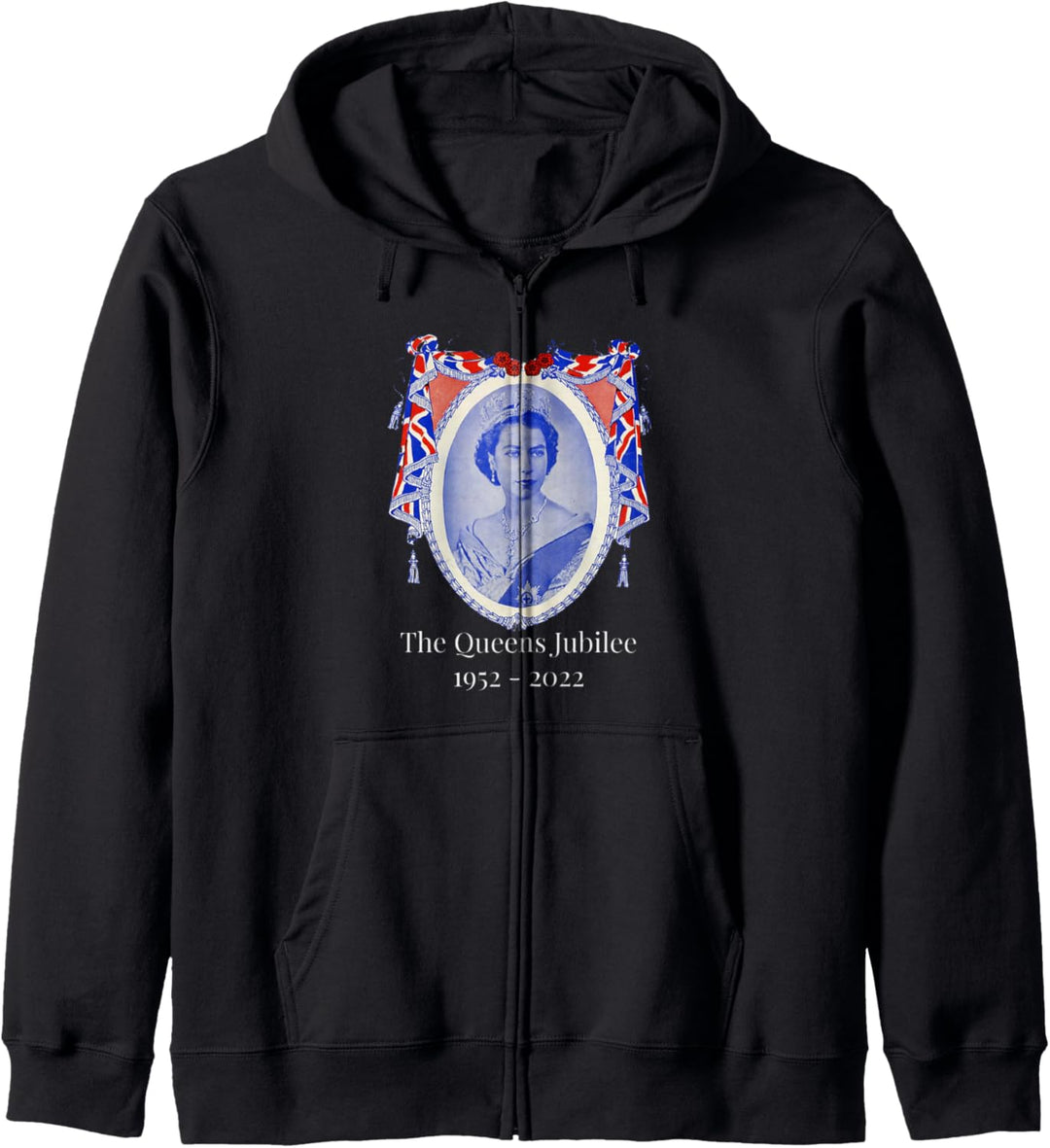 Kunstwerk, The Queen's Jubilee 1952 2022, Vintage Elizabeth II Kapuzenjacke
