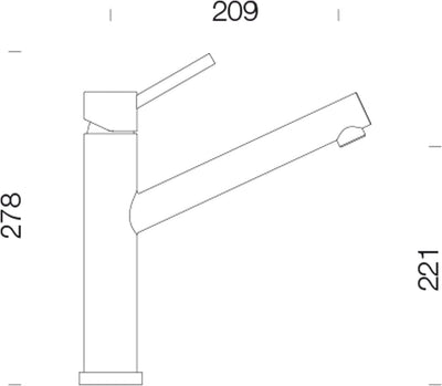 SCHOCK 529005EDM Küchenarmatur Altos – Hochdruck Vorfenster-Armatur aus Edelstahl mit Festauslauf un