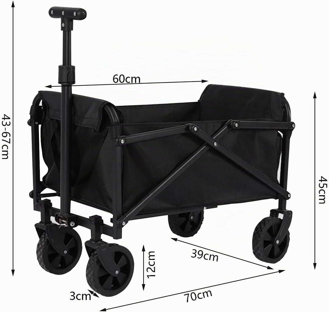 Bollerwagen Klappbar 80x64x45cm 40kg Camping | stahlrahmen robustes oxford gewebe abnehmbar waschbar