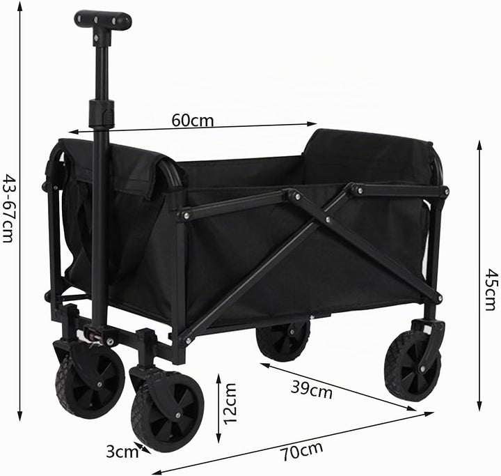 Bollerwagen Klappbar 80x64x45cm 40kg Camping | stahlrahmen robustes oxford gewebe abnehmbar waschbar