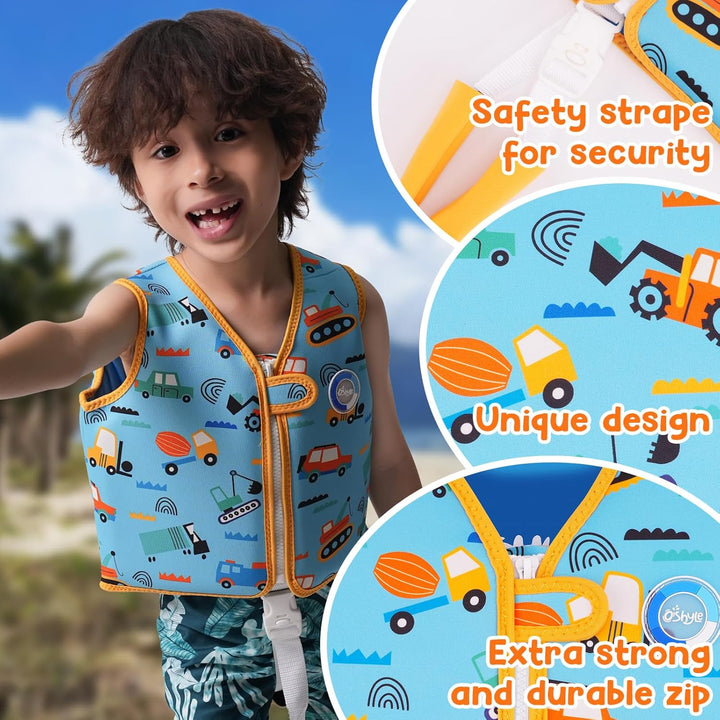 OSHYLE Kinder Schwimmweste - Jungen Mädchen Neopren Schwimmen Jacke Kleinkind Schwimmen Floating Neo