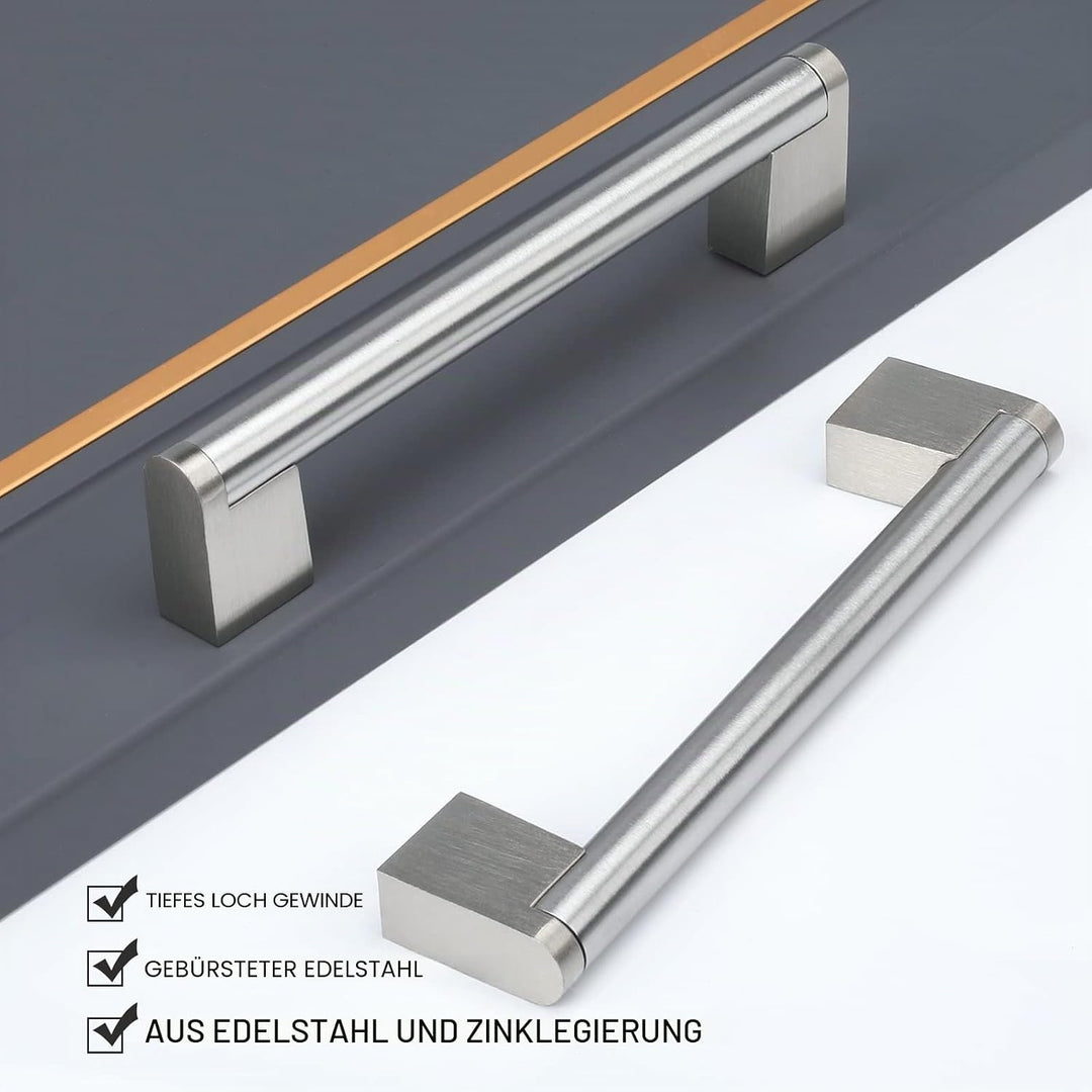 goldenwarm 25 Stück Griffe für Küchenschränke Türgriffe Küche Küchengriffe Edelstahl Gebürstet 128mm