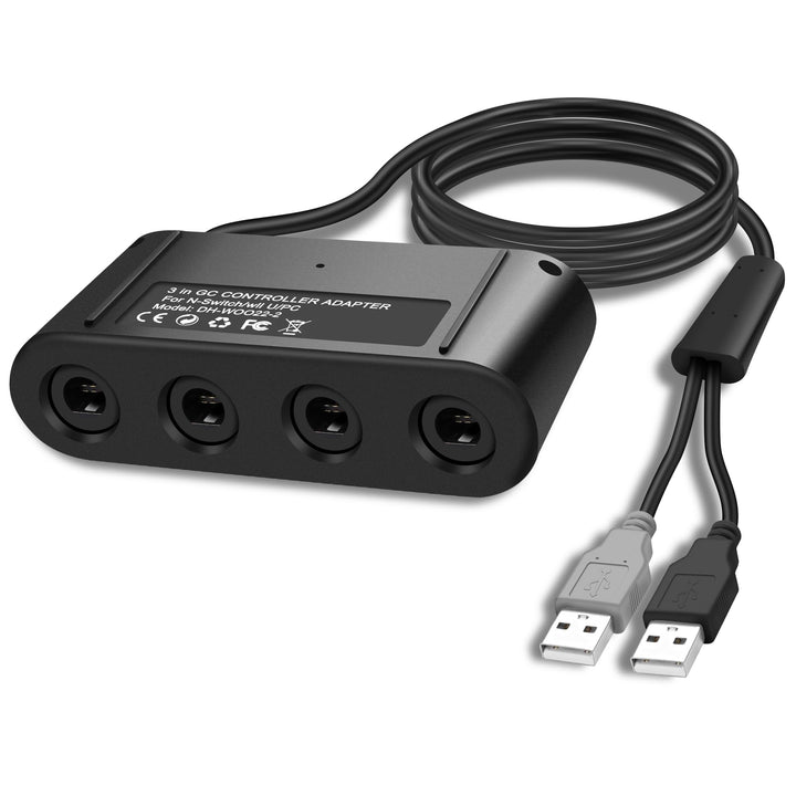 MEIRIYFA Gamecube Controller Adapter 4 Port für Switch, kompatibel mit Switch Super Smash Bros Gamec
