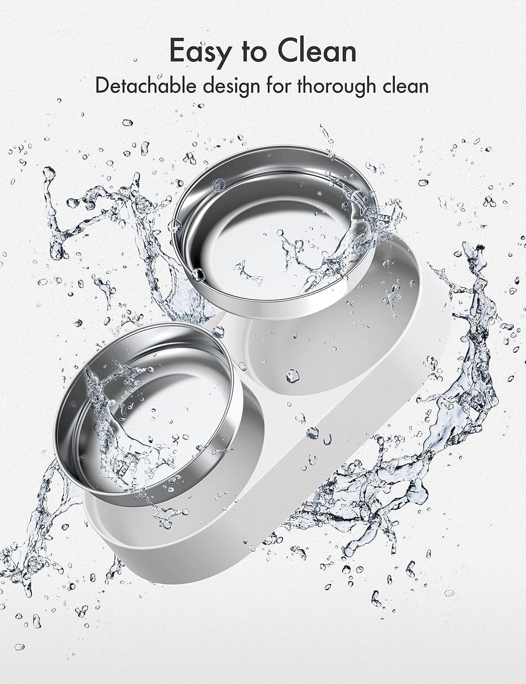 PETLIBRO Tierfutter-Splitter mit Edelstahlnäpfen, automatische Katzen-Futternäpfe für Zwei Katzen od