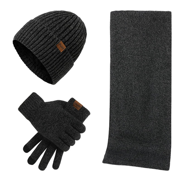 Kuukaas 3 in 1 Mütze Schal und Touchscreen Handschuh für Herren & Damen Wintermütze mit Innenfutter