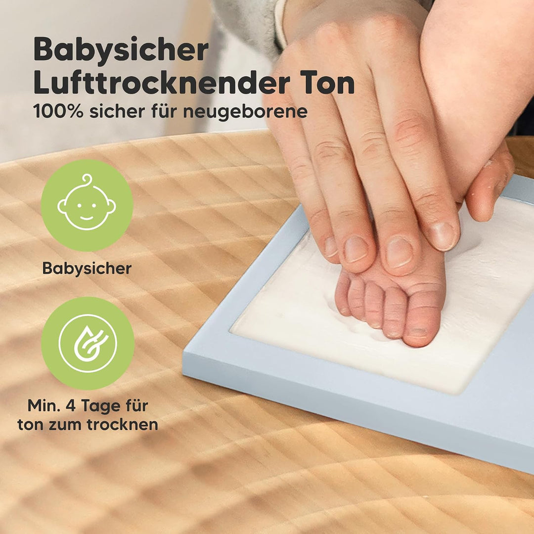 KeaBabies Baby Handabdruck Und Fussabdruck Set - Ton Handabdruck Andenken Rahmen, Neugeborenen Kinde