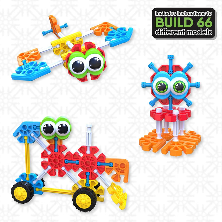 Build A Bunch-Set, Kid K'NEX, Basic Fun, 85422A, Konstruktionsspielzeug für Kinder, Tierfiguren und