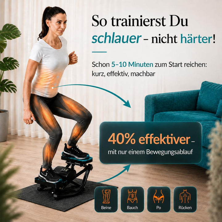 Mini Stepper Alternative - Rollslider - Fitnessgerät für zuhause - leise & gelenkschonend kompakt mi
