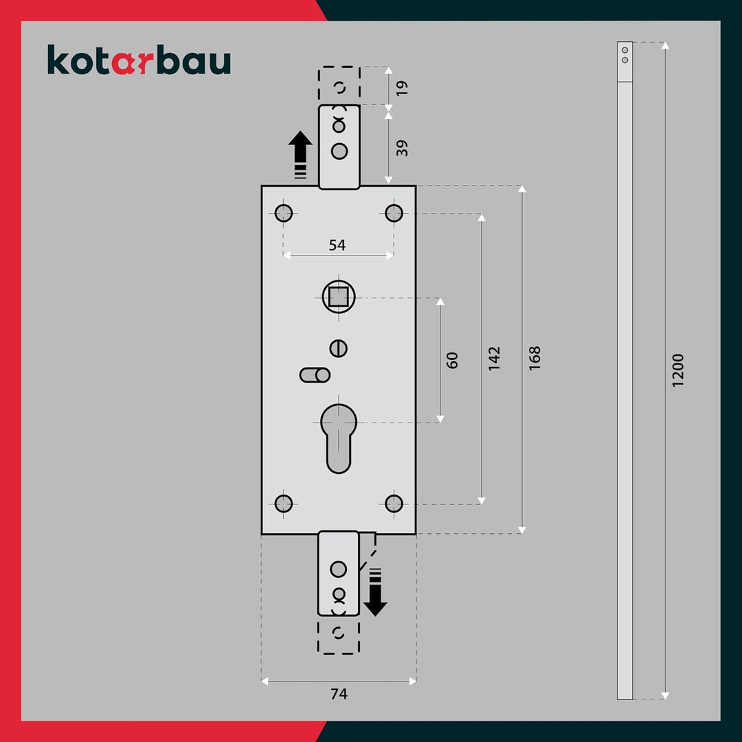 KOTARBAU® Garagenschloss 60 mm Stahl Set Garagentorschloss Torschloss Profilzylinder für Schwingtore