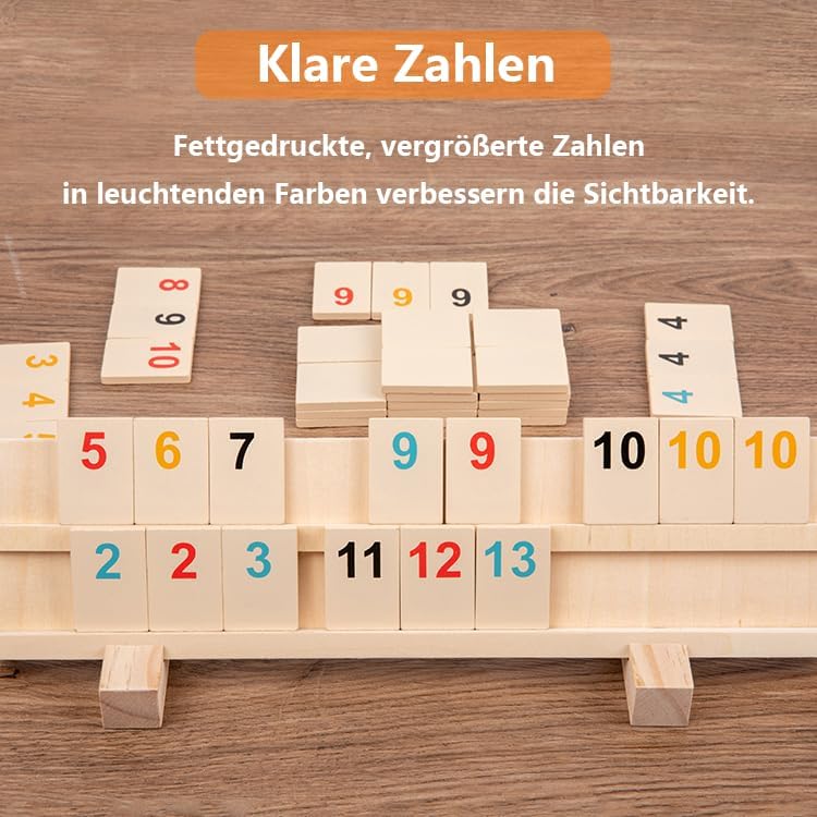 Okey Spiel, Rummikub Holz, Okay Spiel, Rummy Cup, VIP AHSAP Okey Takimi, Wooden Rummy Set with Melam
