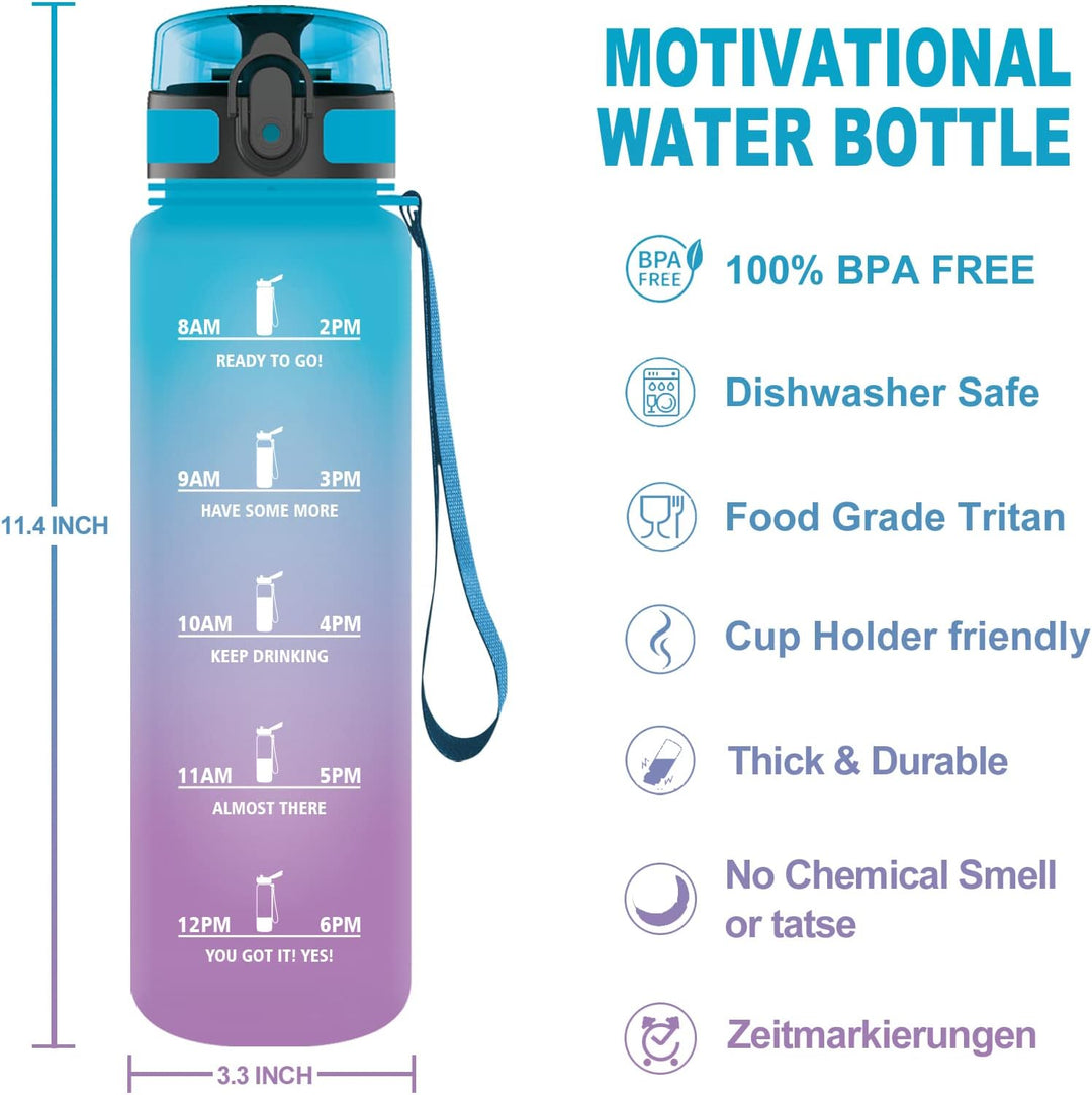 Vikaster Trinkflasche Sport, 500ml / 1L / 1,5L BPA-frei Tritan Auslaufsicher Kunststoff Wasserflasch