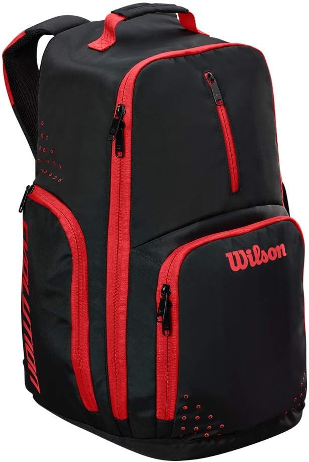 Wilson Unisex-Adult Evolution Backpack BKGY Basketball Schwarz/Rot Rucksack, Schwarz/Rot Rucksack