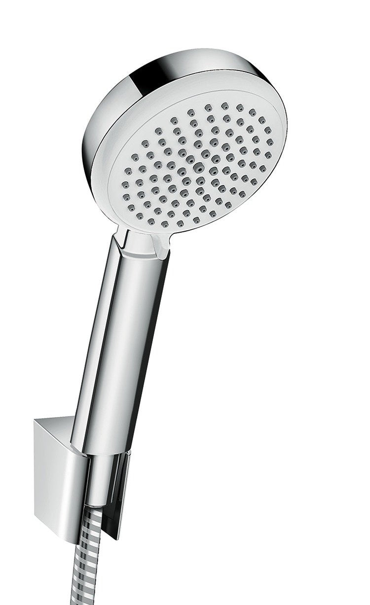 hansgrohe Duschsystem (Duschkopf, Schlauch, Halter, Crometta 100 Regendusche, 4 Strahlarten) Weiss/C
