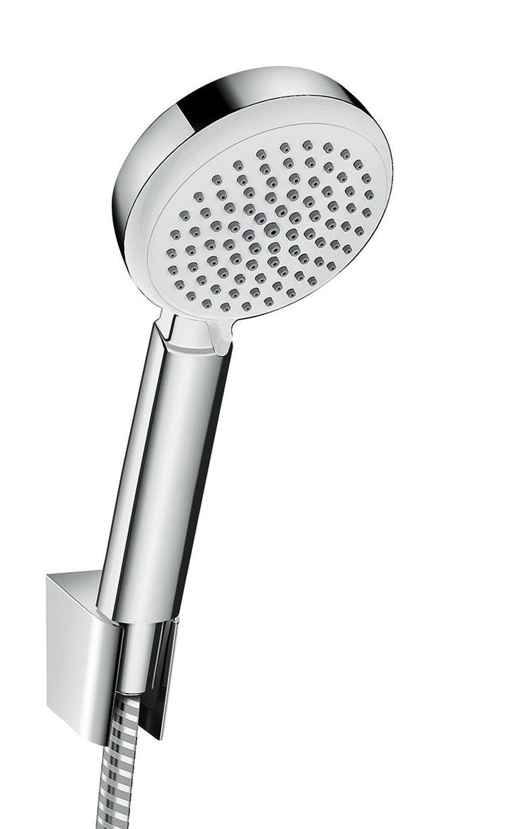 hansgrohe Duschsystem (Duschkopf, Schlauch, Halter, Crometta 100 Regendusche, 4 Strahlarten) Weiss/C