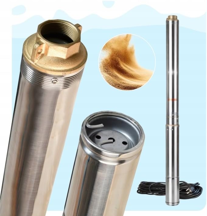 Tiefbrunnenpumpe ZEN 4/11 3,5 Zoll mit Frequenzumrichter – Sandverträgliche Edelstahl-Tauchpumpe, Br