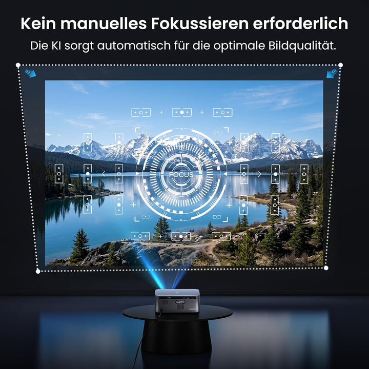 HAPPRUN Smart Beamer mit 3000 ANSI Lumen, Offiziellem Google TV, 4K-Unterstützung, Dolby Audio, Auto
